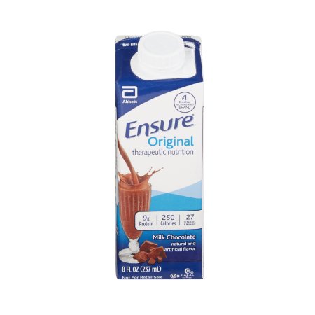 Ensure Original therapeutic nutrition milk chocolate flavor box on a white background