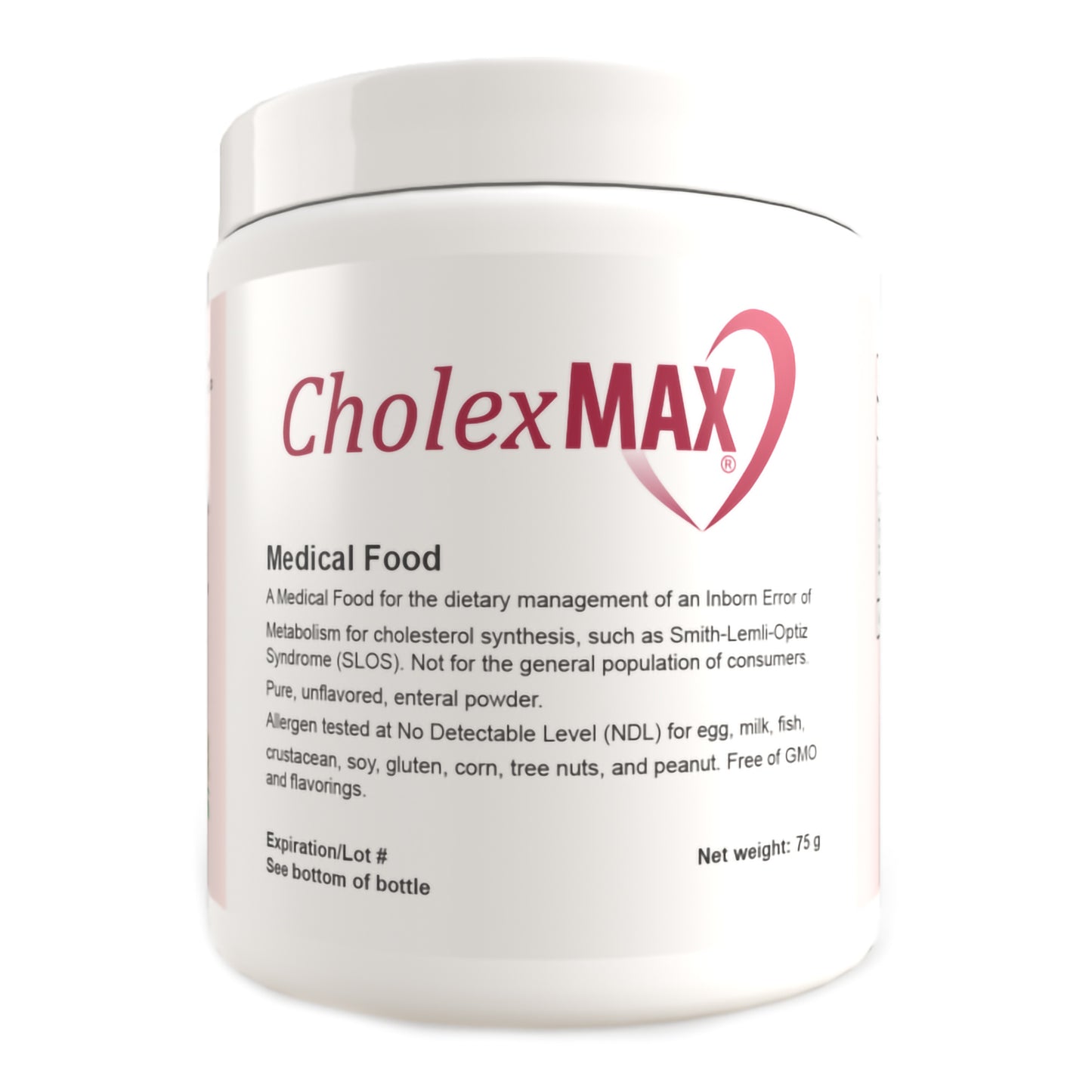 Jar of Cholex MAX Medical Food on a white background