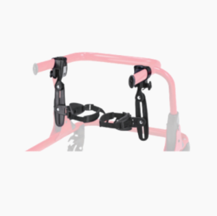 Pink bike training stand on a white background