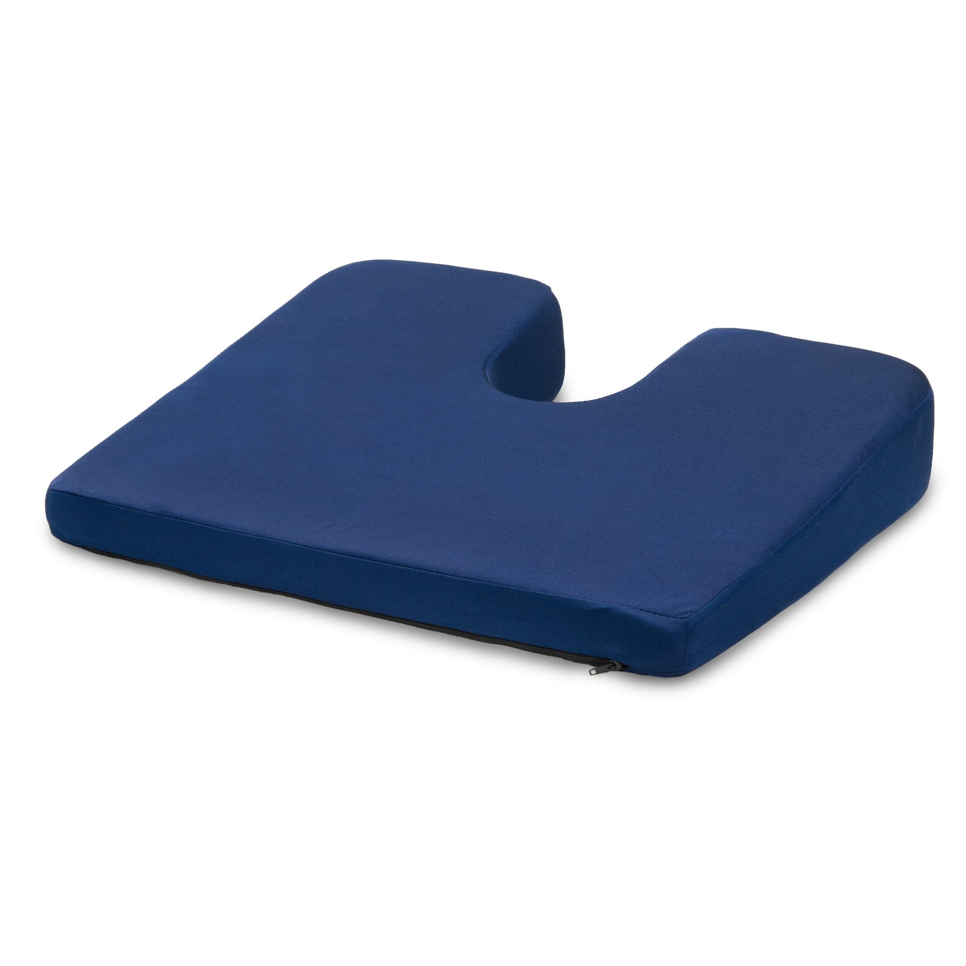 Blue U-shaped cushion on a white background