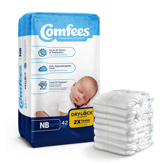 Comfees Baby Diapers Newborn - Up to 10 lbs - Moderate Absorbency