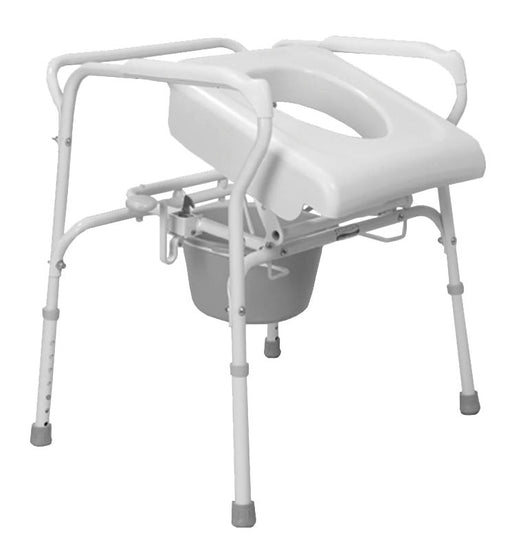 White medical examination table with metal frame on a white background