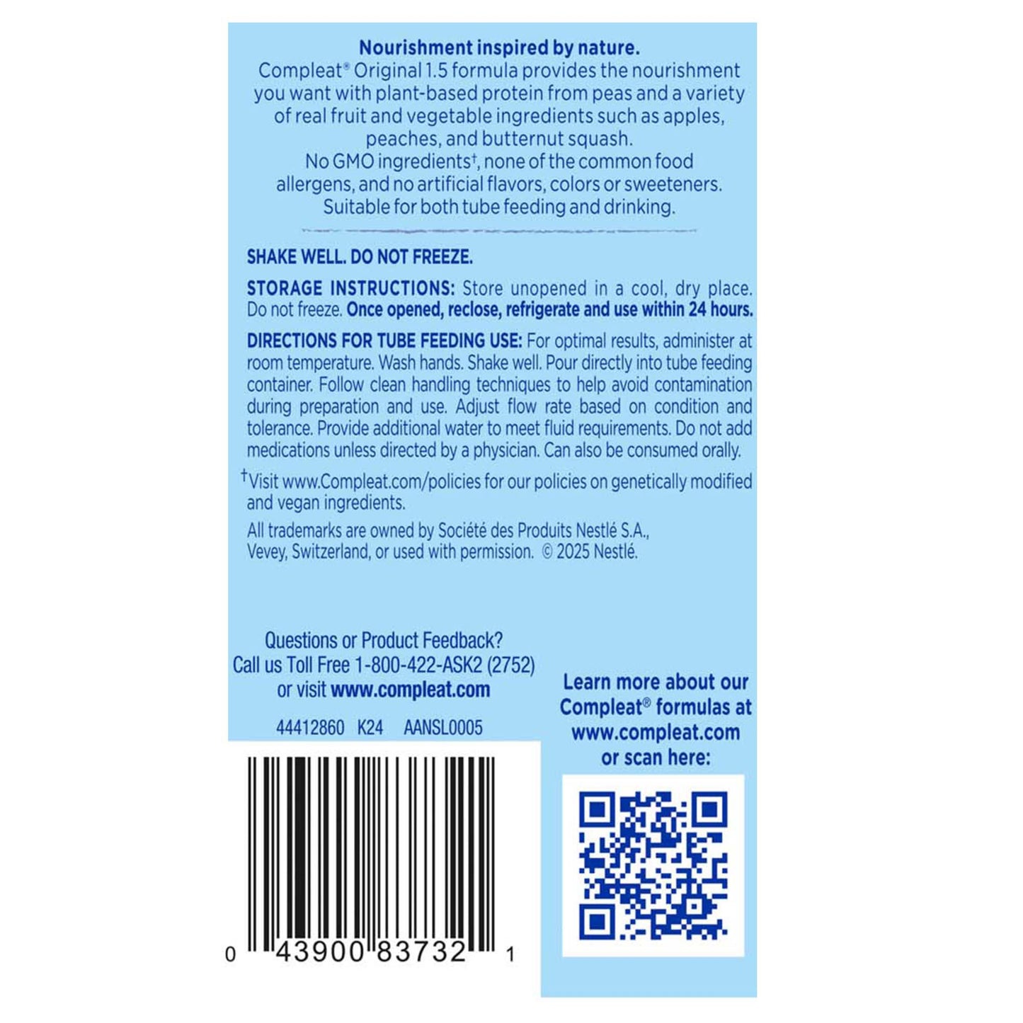 Back of a supplement package with text and a barcode on a white background