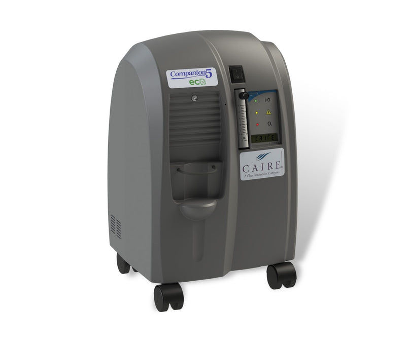 Gray Caire oxygen concentrator on a white background
