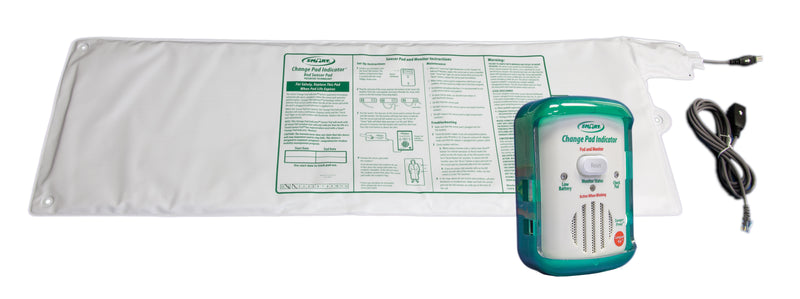 change pad with packaging and power cable on a white background