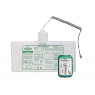 Medical device with control panel and cable on a white background