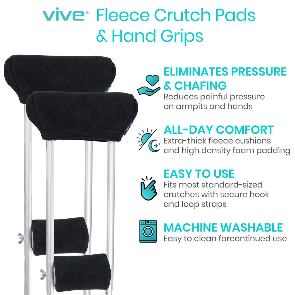 Fleece Crutch Pads With Hand Grips