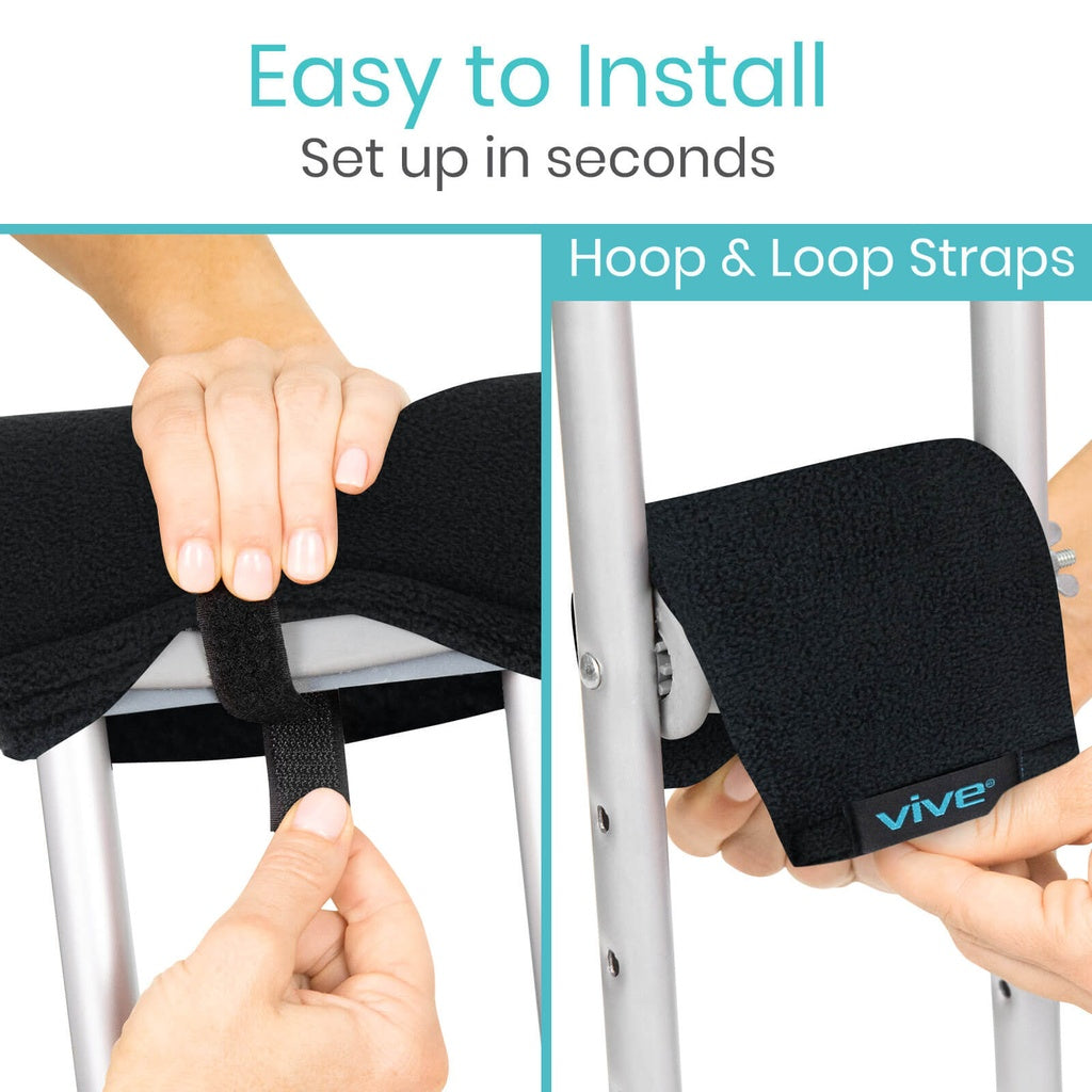 Fleece Crutch Pads With Hand Grips