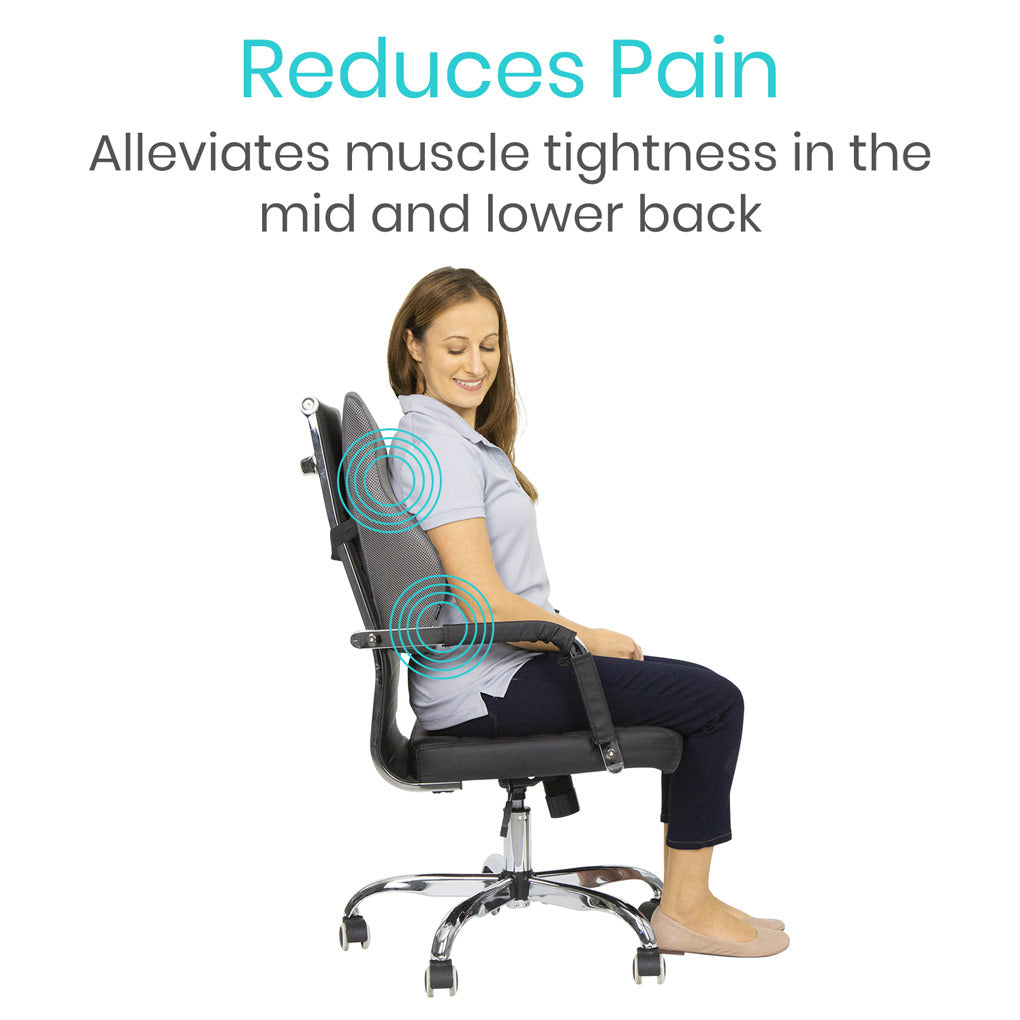 woman sitting in chair with cushion
