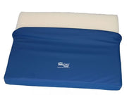 Blue and beige foam pad with a visible brand logo on a white background