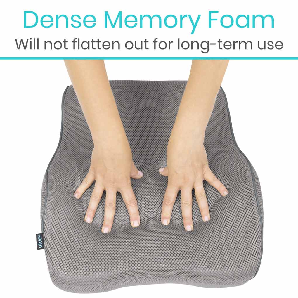 Gray memory foam cushion with hands