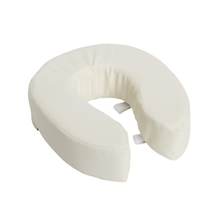White U-shaped toilet seat cushion on a white background