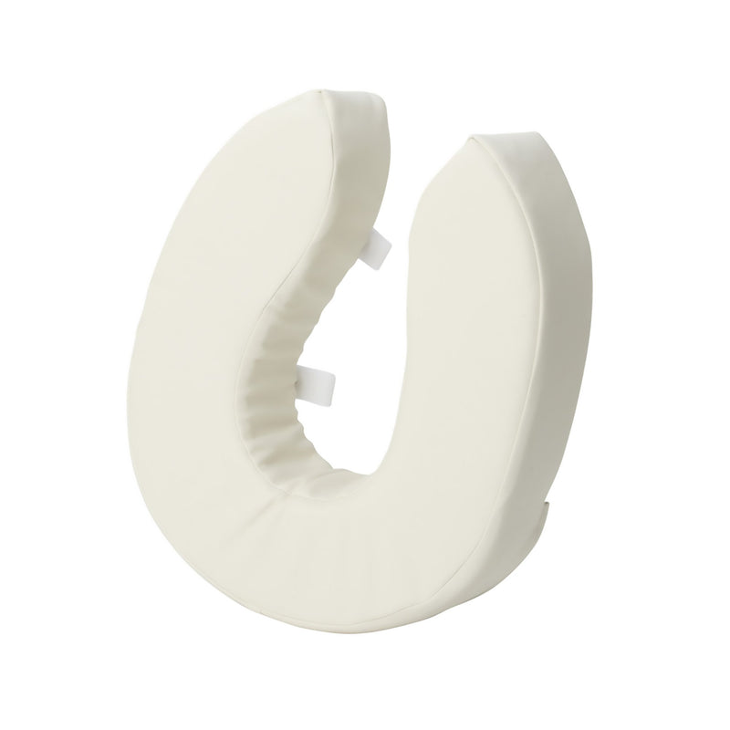 White U-shaped toilet seat cushion on a white background
