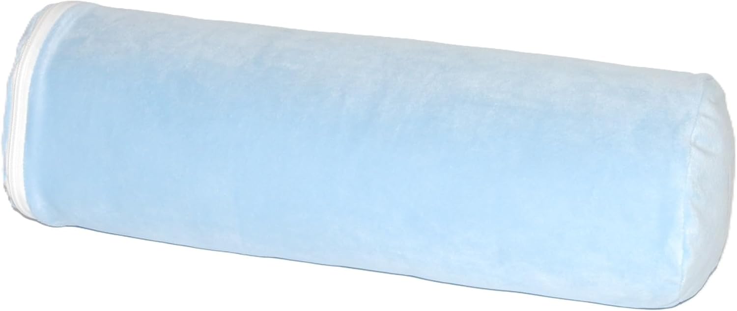 Rectangular blue pillow on a white background