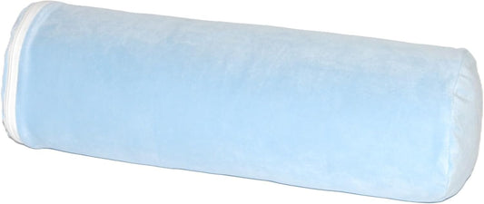 Rectangular blue pillow on a white background