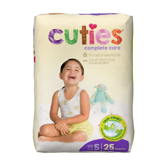 Pack of Cuties diapers with a child on the packaging