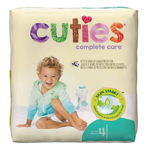 Pack of Cuties complete care diapers with a child model on the packaging.