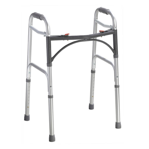Silver walker with four legs on a white background
