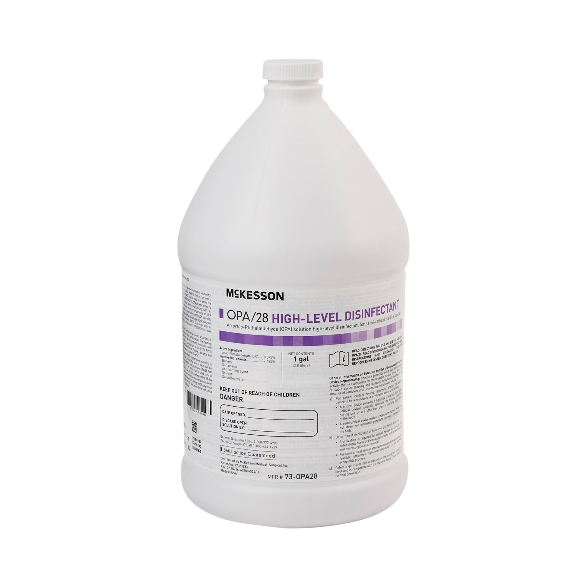 McKesson OPA/28 High Level Disinfectant jug