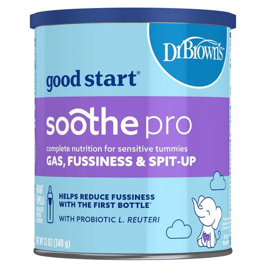 Dr. Brown's Good Start Soothe Pro baby formula can on a white background