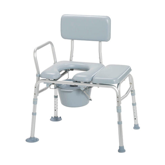 Medical commode chair with a white background
