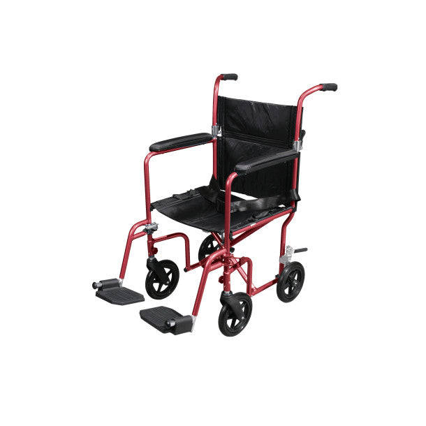 Drive Medical Deluxe Fly-Weight Aluminum Transport Chair - 19 lb, 300 lb
