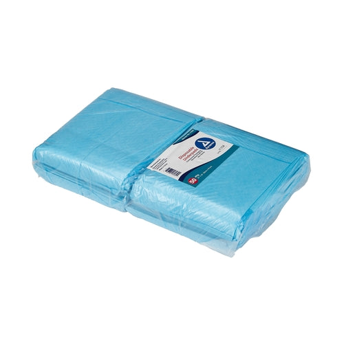 Blue plastic sheet with a brand label on a white background