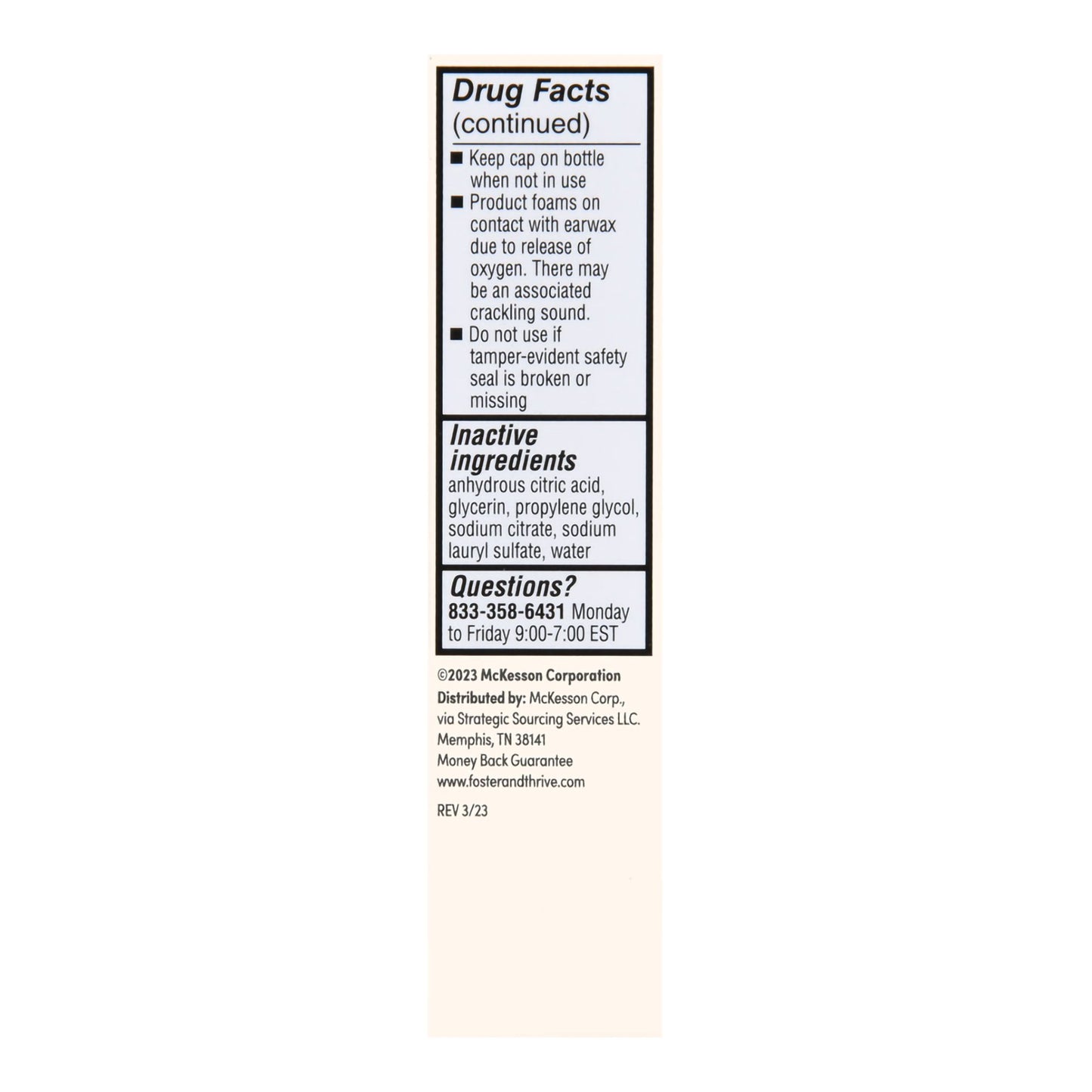 Drug facts label on a white background