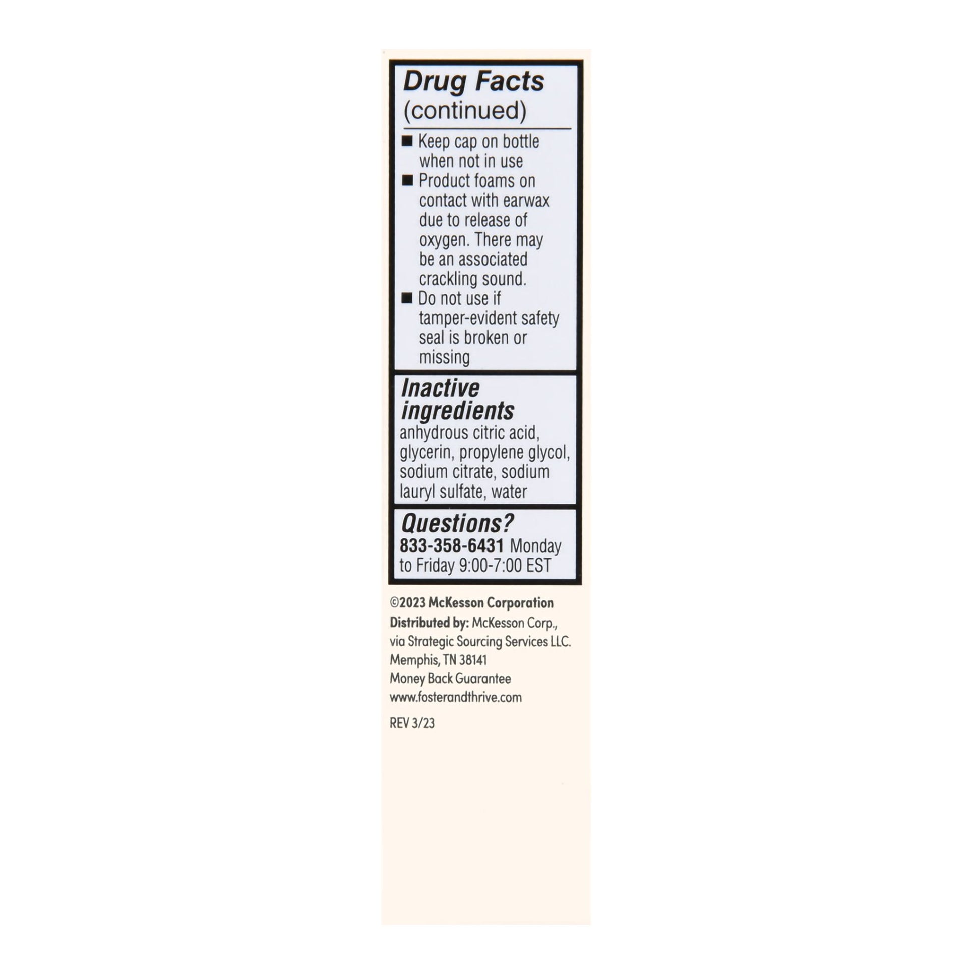 Drug facts label on a white background