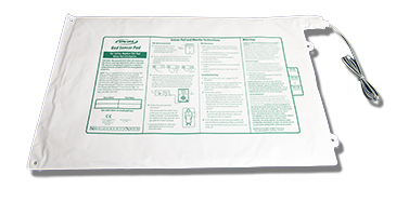 Rectangular heating pad with control panel on a white background