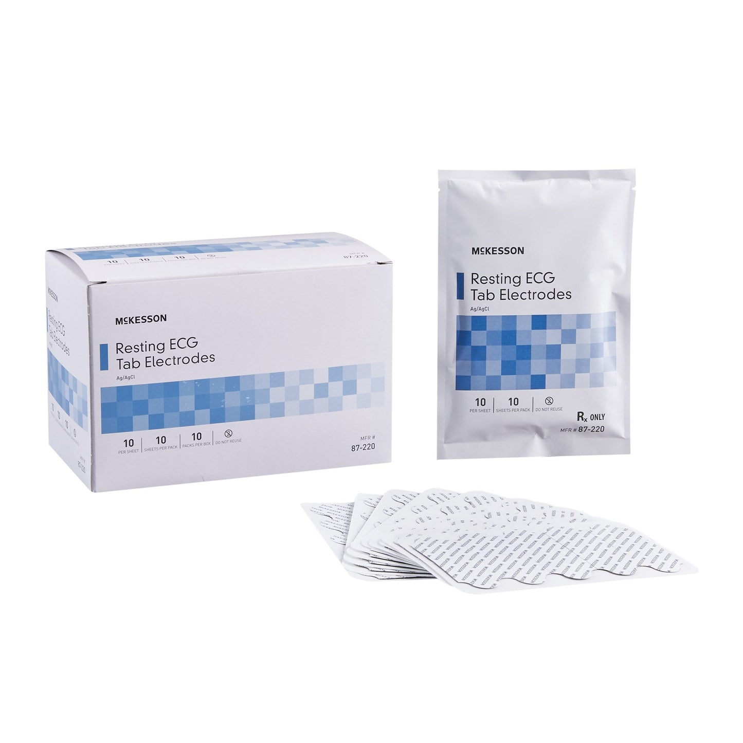 McKesson Resting ECG Tab Electrodes - Silver/Silver Chloride