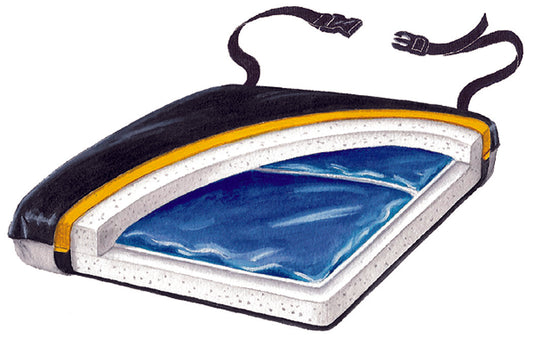 cushion gel pack with straps on a white background
