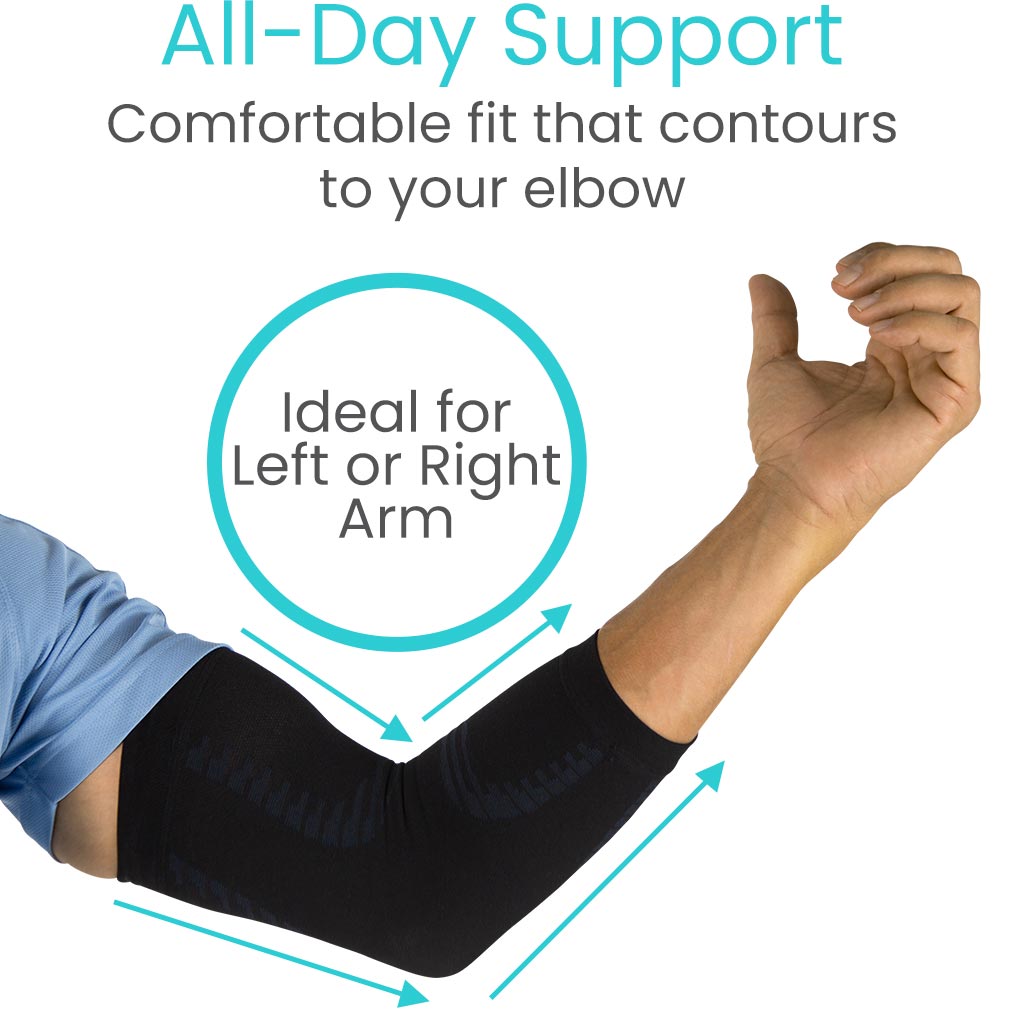 Vive Elbow Compression Sleeve Black - Joint Support for Sports &