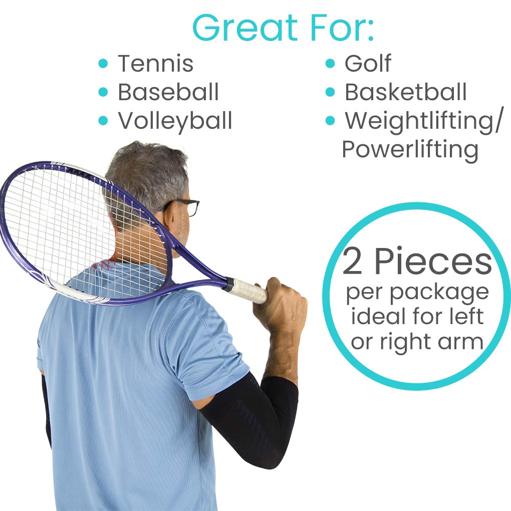 Vive Elbow Compression Sleeve Black - Joint Support for Sports &