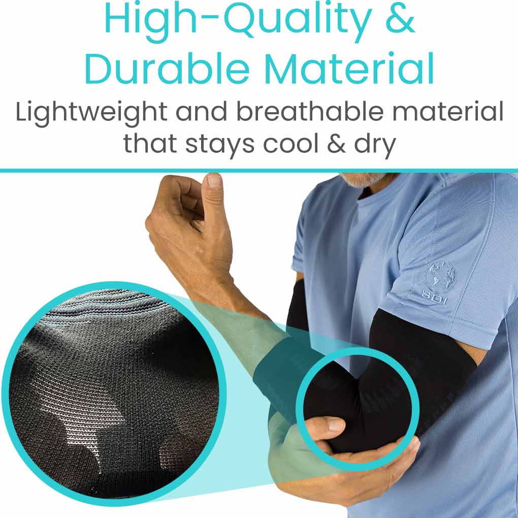 Vive Elbow Compression Sleeve Black - Joint Support for Sports &