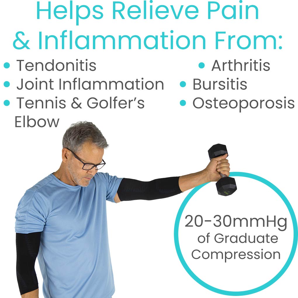 Vive Elbow Compression Sleeve Black - Joint Support for Sports &