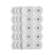 Set of white adhesive patches with electrodes on a white background
