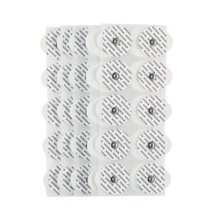 Set of white adhesive patches with electrodes on a white background
