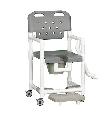 ELITE SHOWER CHAIR COMMODE W/FOOTREST & LAP BAR