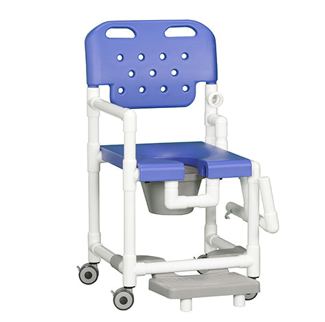 ELITE SHOWER CHAIR COMMODE W/FOOTREST & DROP ARM, TALL