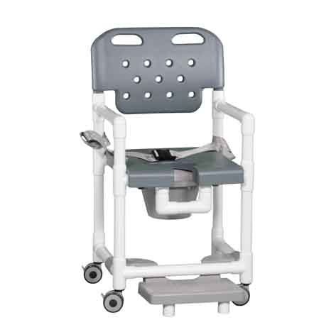 ELITE SHOWER CHAIR COMMODE W/FOOTREST & SAFETY BELT