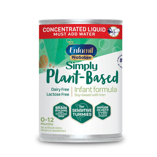 Enfamil ProSobee Simply Plant-Based infant formula can on a white background