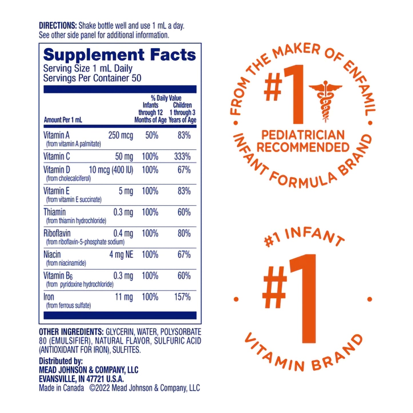Supplement facts label with branding information on a white background