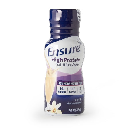 Ensure high protein nutrition shake bottle on a white background