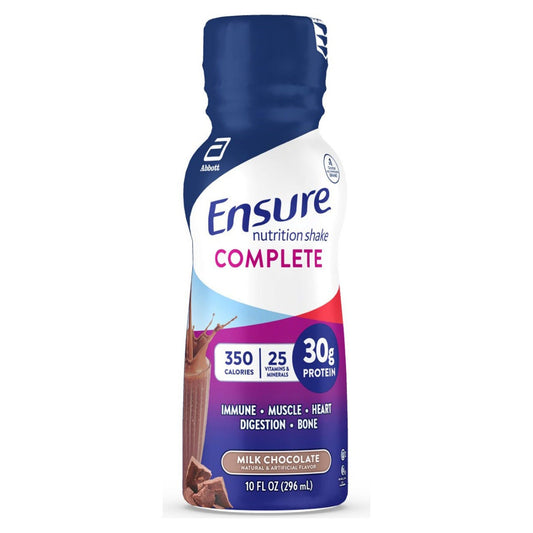 Ensure nutrition shake bottle on a white background