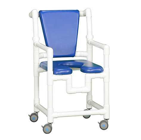 ECONOMY COMFORT SHOWER CHAIR COMMODE, SOFT SEAT AND BACK