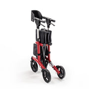 Red and black rollator on a white background