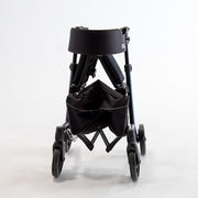 Black stroller on a white background