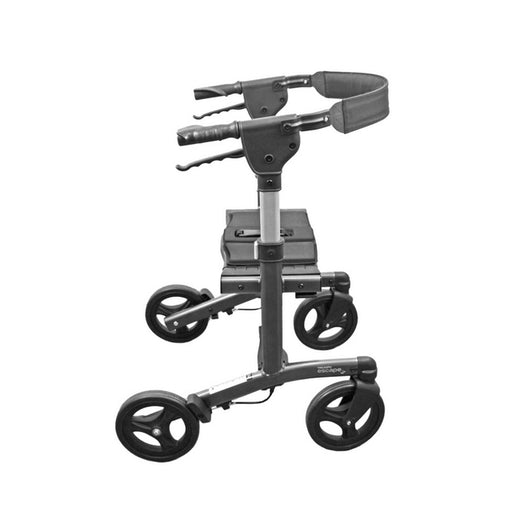 Black rollator walker on a white background