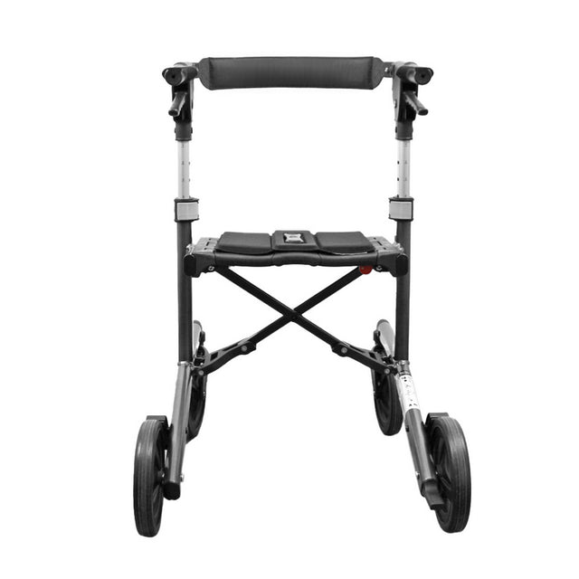 Black and silver walker on a white background